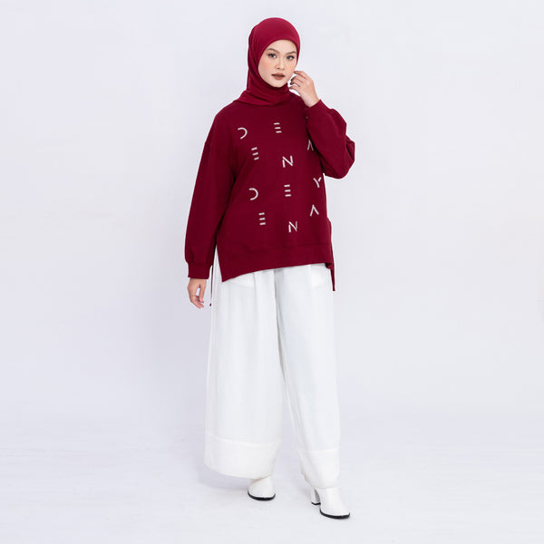 DEENAY BURGUNDY SWEATSHIRT EMBRO