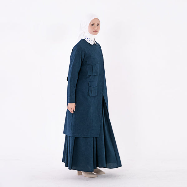 DEENAY FUTURE ART LONG COAT POCKET