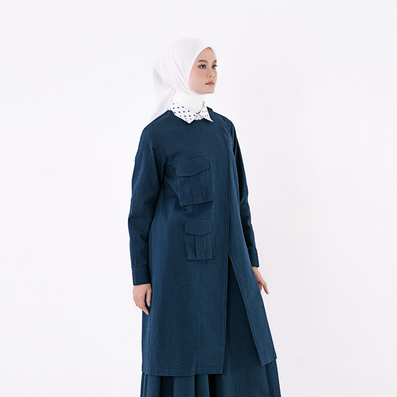 DEENAY FUTURE ART LONG COAT POCKET