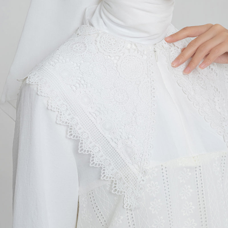 Deenay White Series Collar Blouse Embroidery