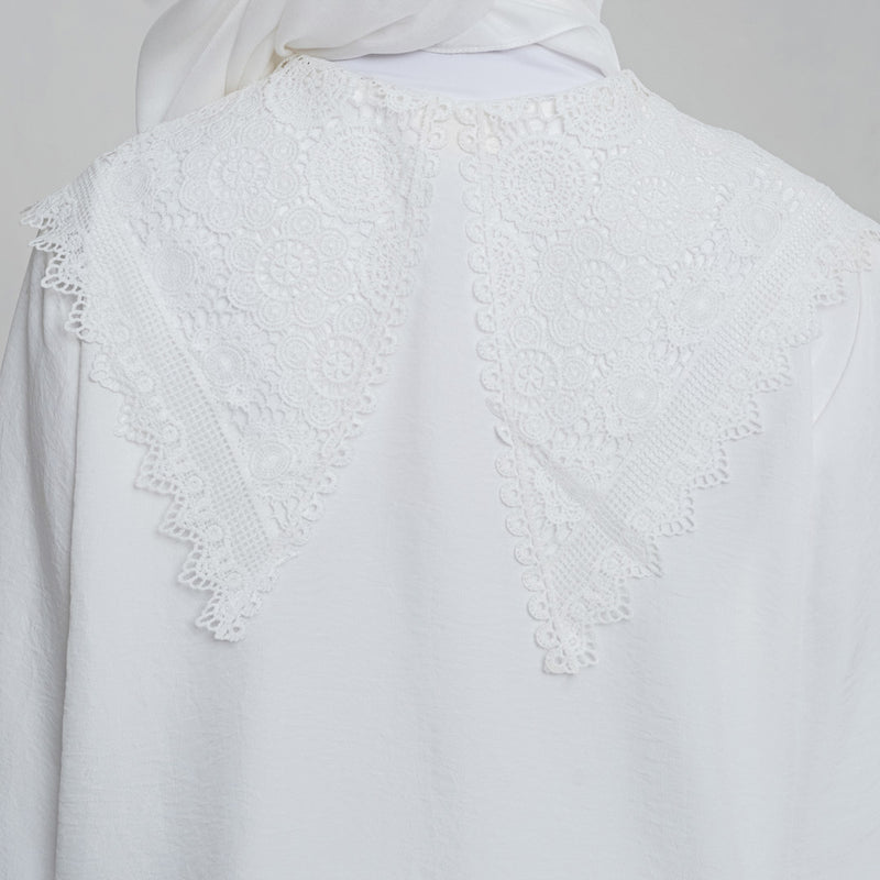 Deenay White Series Collar Blouse Embroidery