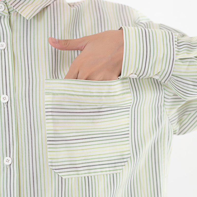 DEENAY FUTURE ART STRIPED SHIRT