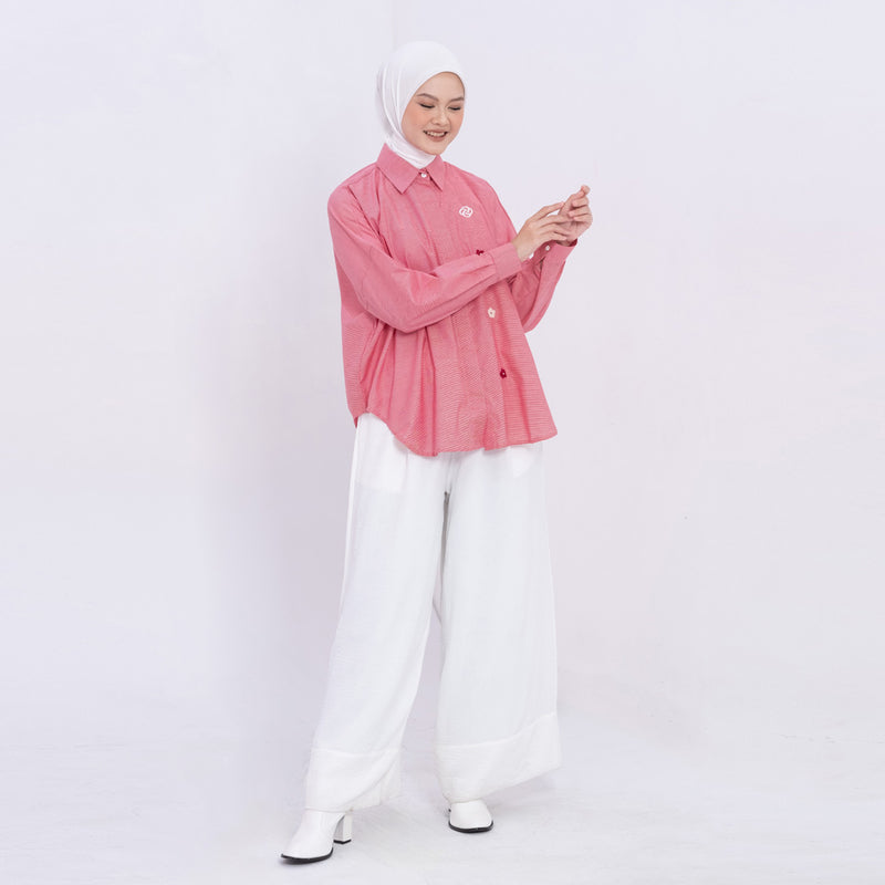 DEENAY RED BASIC SHIRT EMBRO