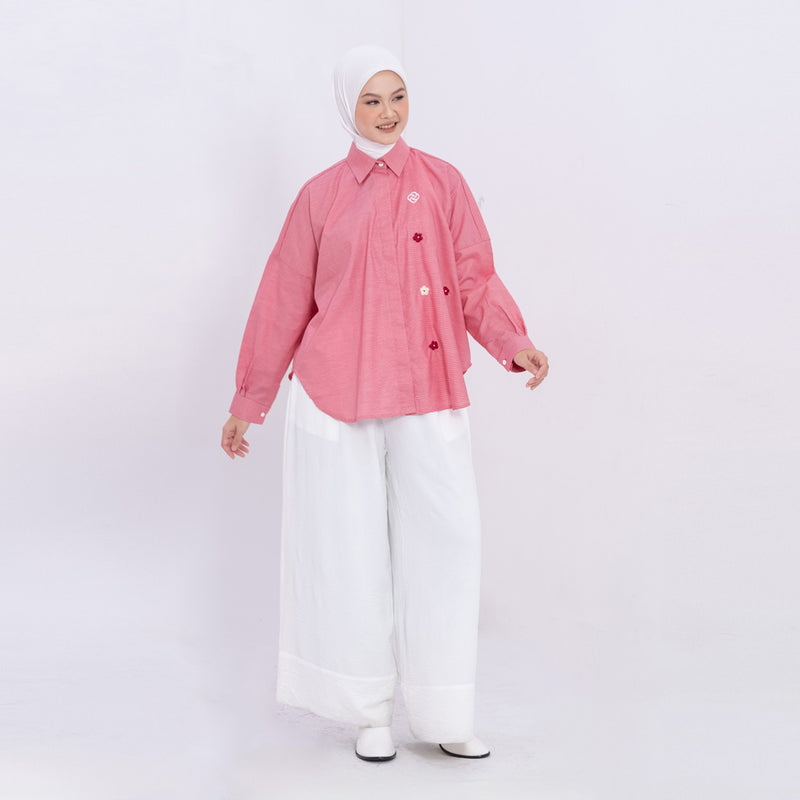 DEENAY RED BASIC SHIRT EMBRO