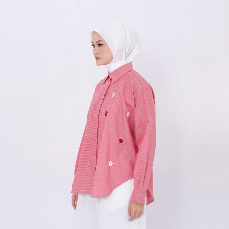 DEENAY RED BASIC SHIRT EMBRO
