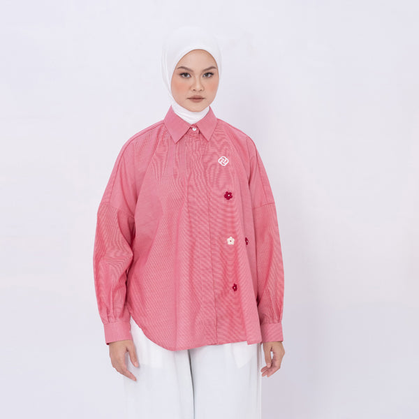 DEENAY RED BASIC SHIRT EMBRO