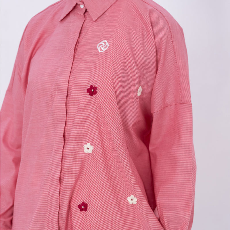 DEENAY RED BASIC SHIRT EMBRO