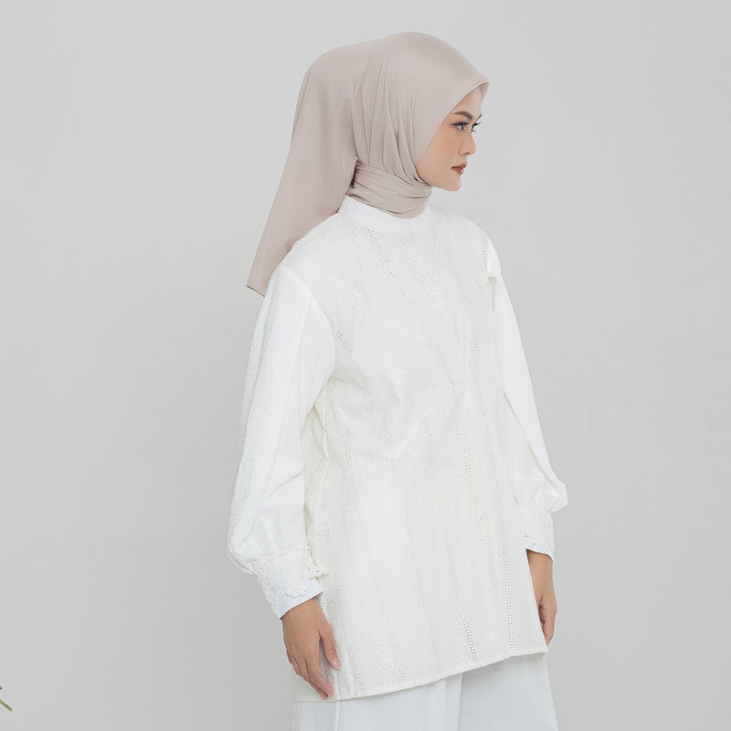 Deenay White Series Pleated Blouses