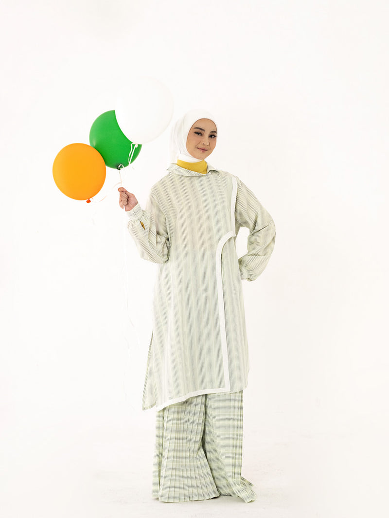 DEENAY FUTURE ART STRIPED TUNIC