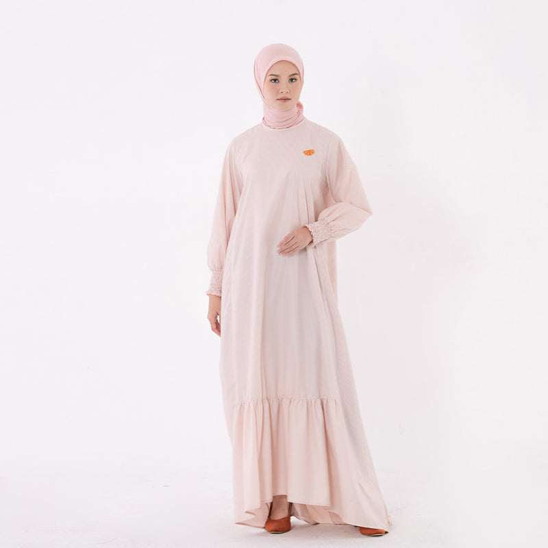 DEENAY FUTURE ART STRIPED MAXI DRESS
