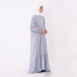 DEENAY FUTURE ART STRIPED MAXI DRESS