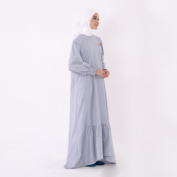 DEENAY FUTURE ART STRIPED MAXI DRESS