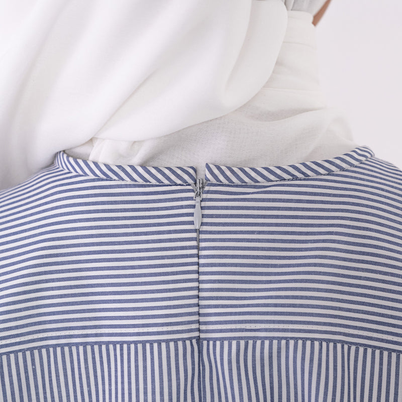 DEENAY FUTURE ART STRIPED MAXI DRESS