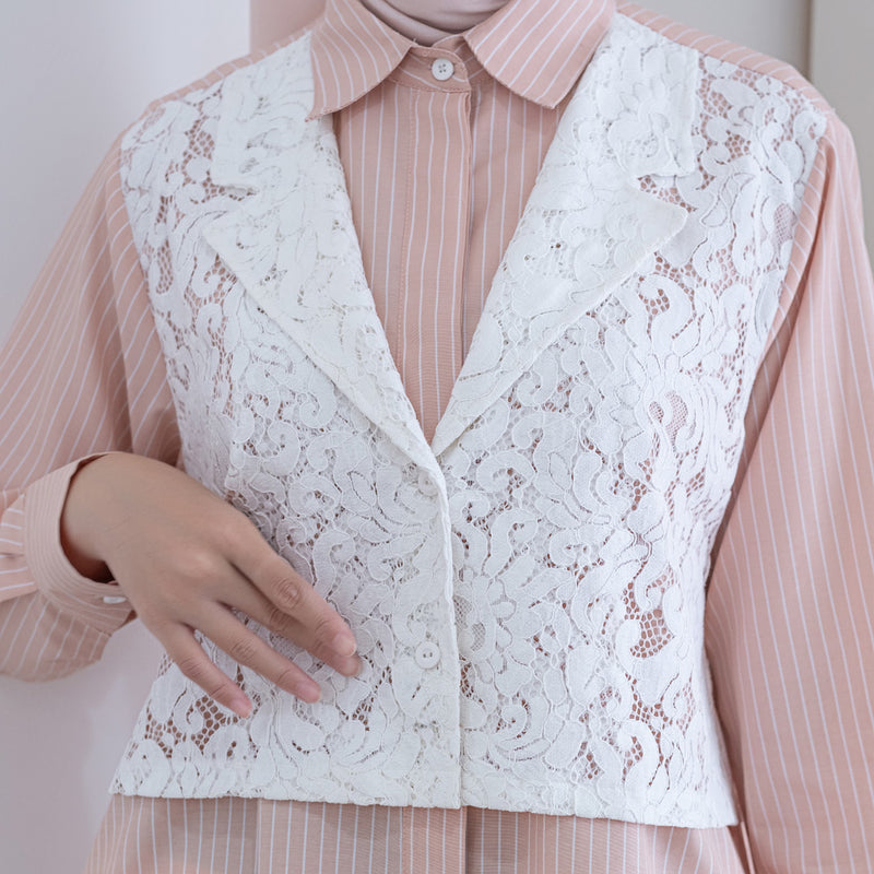 Deenay Striped Lace Shirt Vest