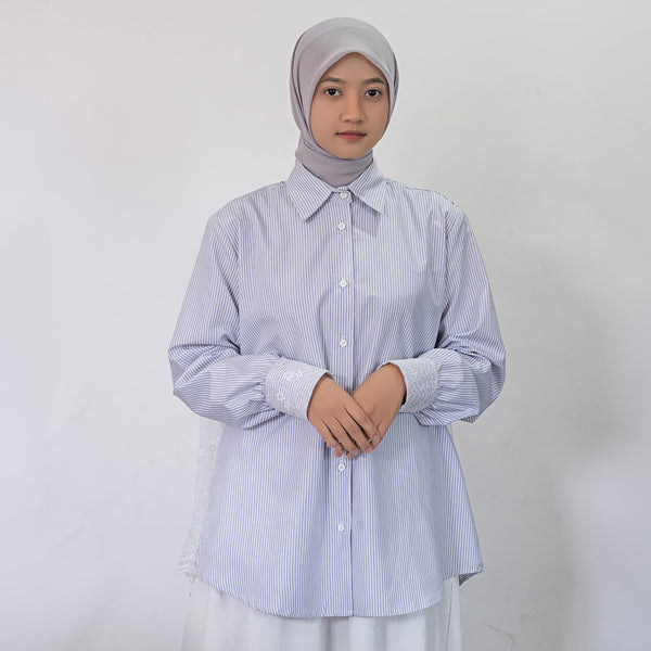 Deenay Striped Shirt Smock Lace