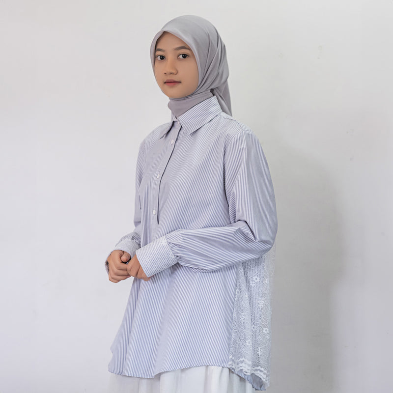 Deenay Striped Shirt Smock Lace