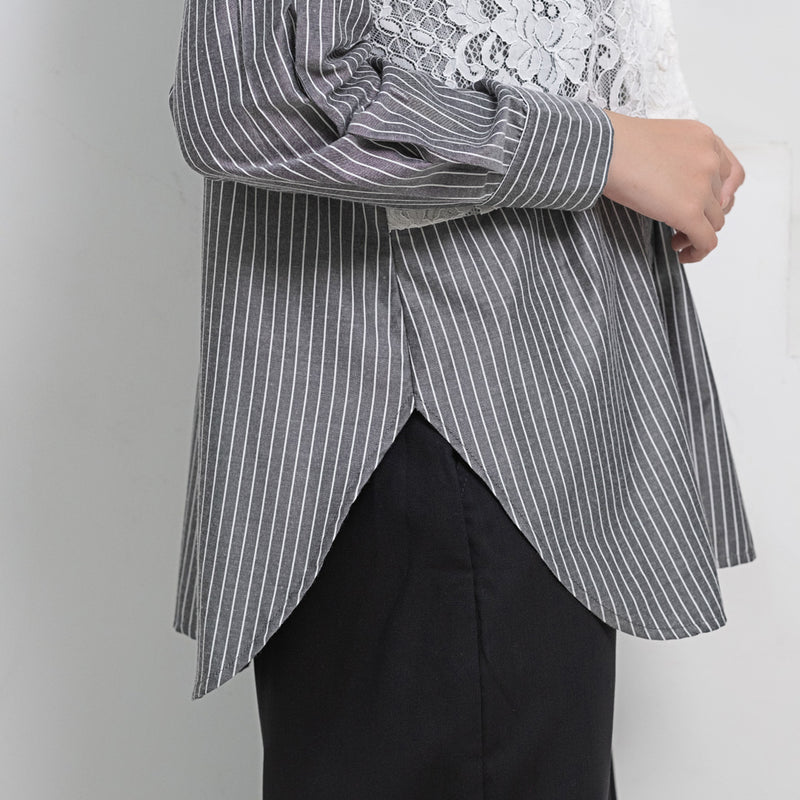 Deenay Striped Lace Shirt Vest