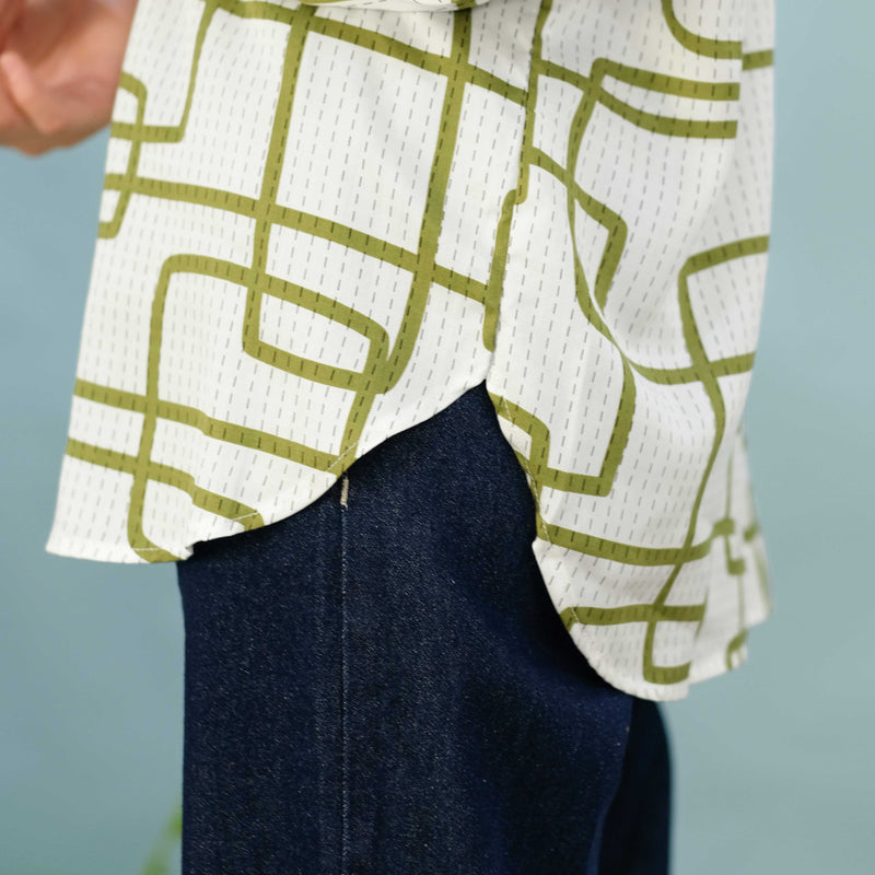 SHIRT DEENAY HARUMI RUFFLE GREEN