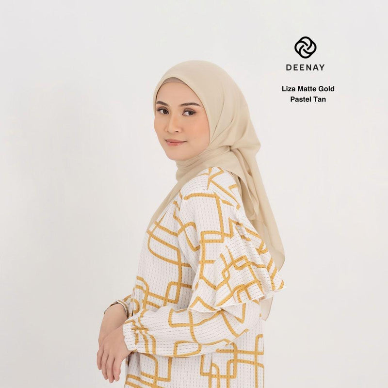 Hijab Deenay Segi Empat New Logo Peach Forest Delight