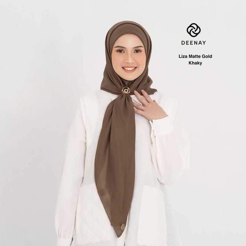 Hijab Deenay Segi Empat New Logo Peach Forest Delight