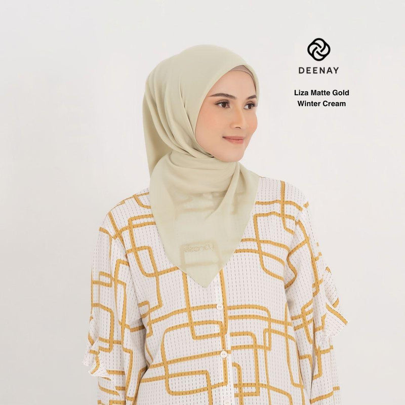 Hijab Deenay Segi Empat New Logo Peach Forest Delight