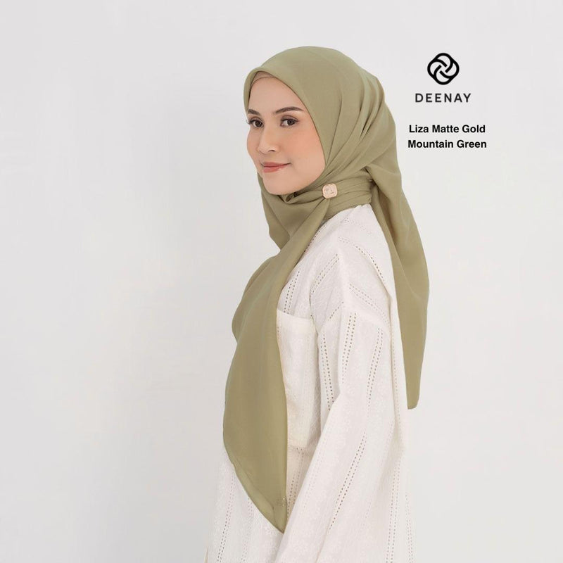 Hijab Deenay Segi Empat New Logo Peach Forest Delight