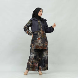 TUNIC DEENAY CANELA PLEATED BLUE BLACK