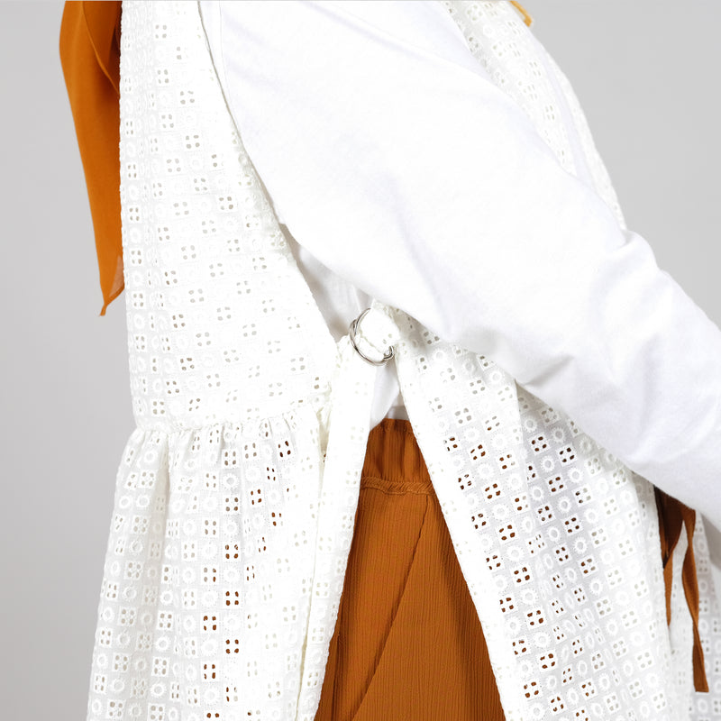 EMBROIDERY LONG VEST DEENAY MONTRA WHITE