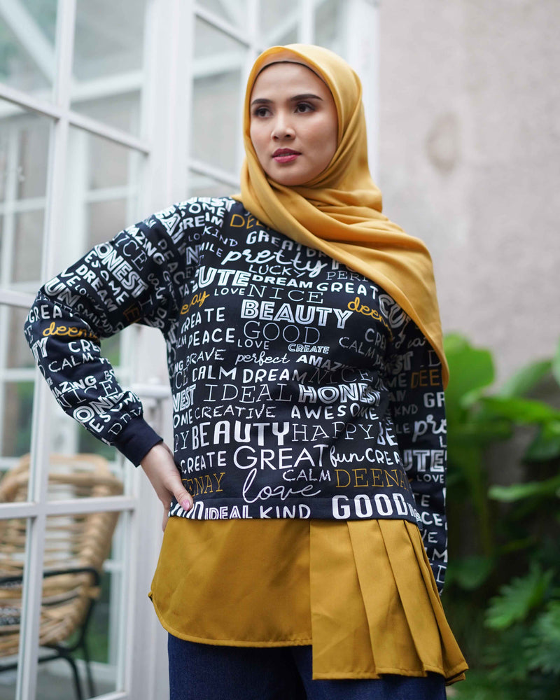 SWEATSHIRT DEENAY WORD BLUE BLACK