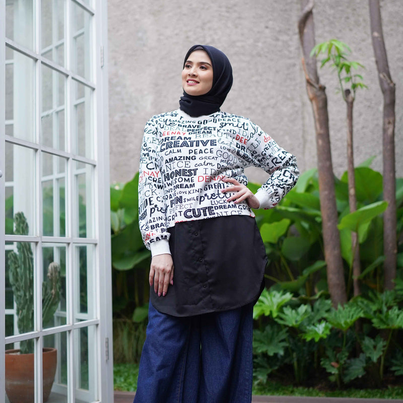 SWEATSHIRT DEENAY WORD WHITE